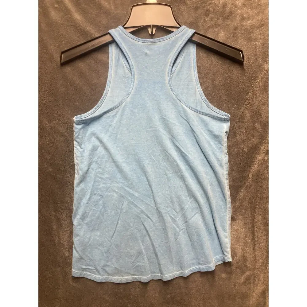 VTG Style Adidas Racerback Acid Wash VSCO Girl Youth Tank Top L Blue Sun-Faded